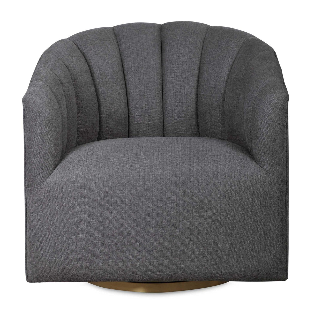 Gray Channel-Tufted Swivel Chair by Uttermost Cuthbert