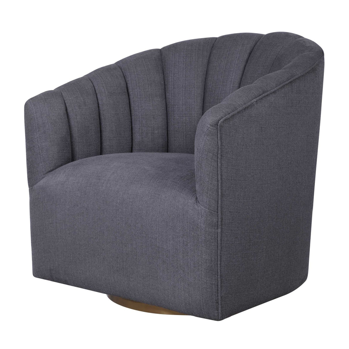 Gray Channel-Tufted Swivel Chair by Uttermost Cuthbert, alternate view 3