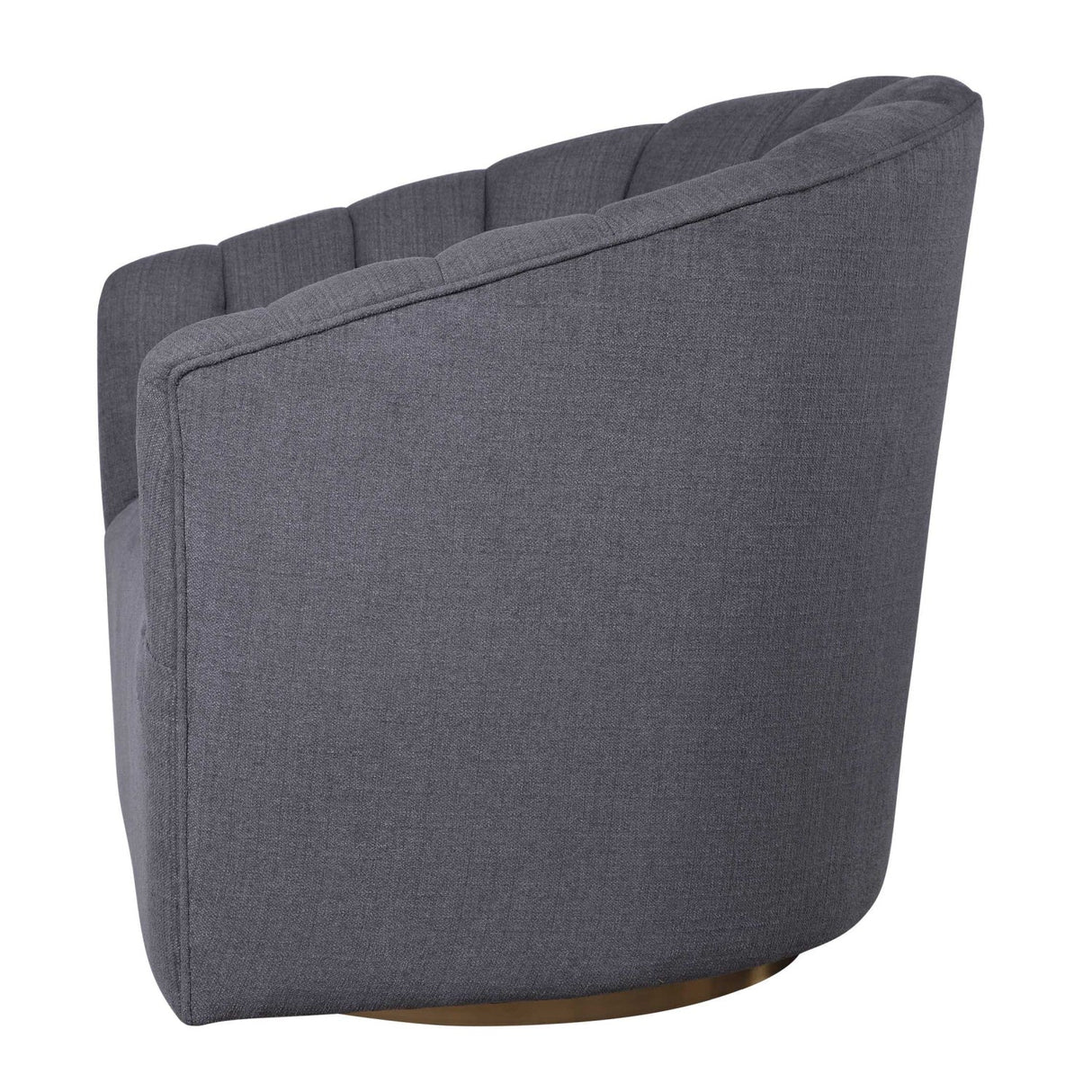 Gray Channel-Tufted Swivel Chair by Uttermost Cuthbert, alternate view 4