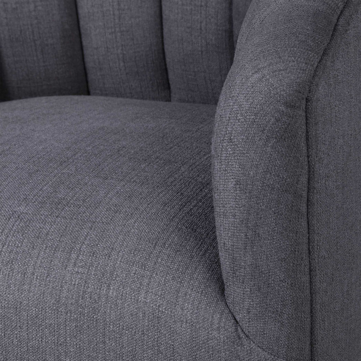 Gray Channel-Tufted Swivel Chair by Uttermost Cuthbert, alternate view 6