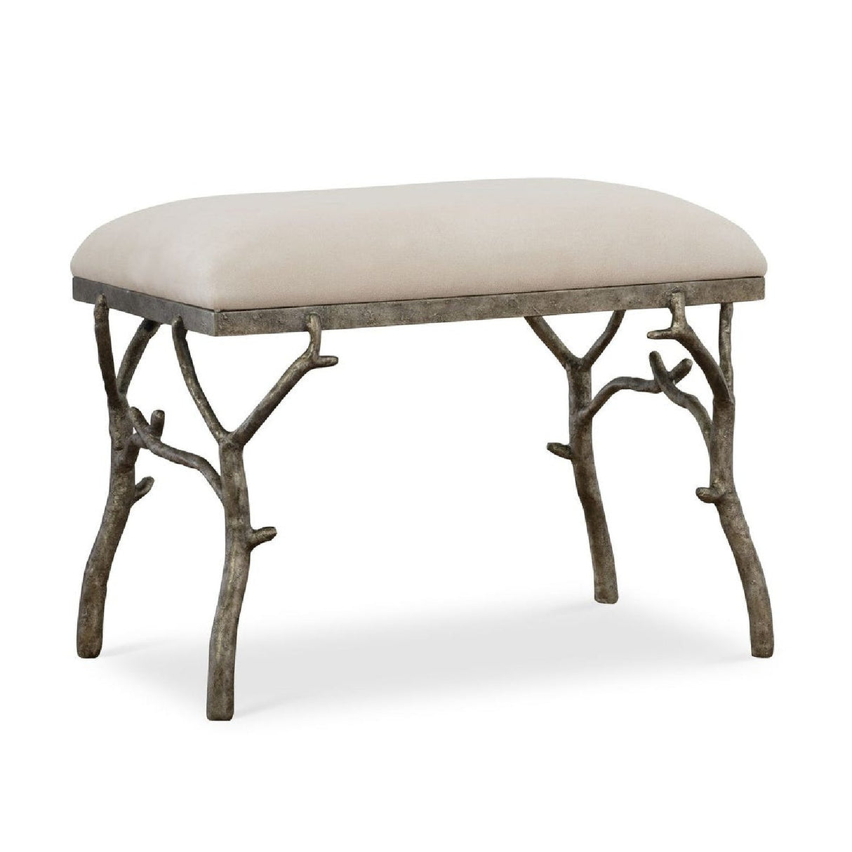 Silver Framed White Bench S by Uttermost Lismore, alternate view 3