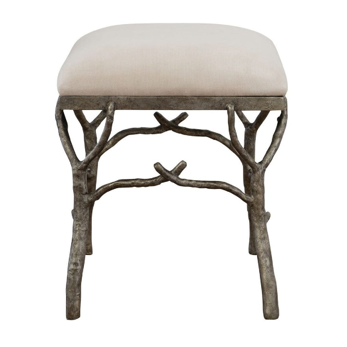 Silver Framed White Bench S by Uttermost Lismore, alternate view 4