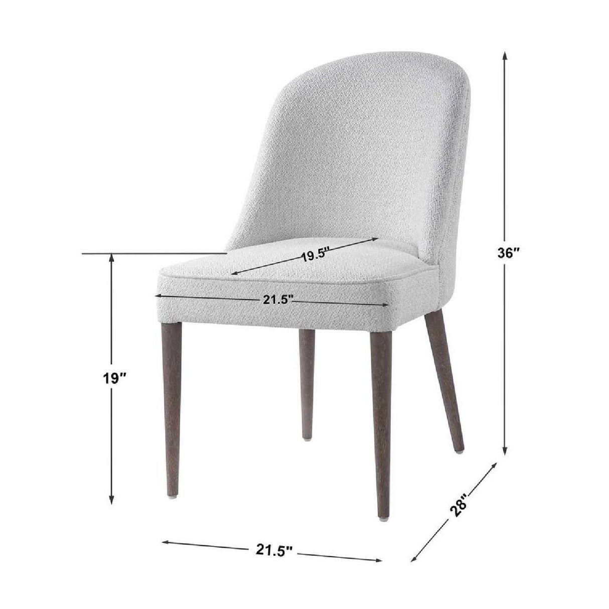 White Fabric Dining Chairs (2) by Uttermost Brie, alternate view 10