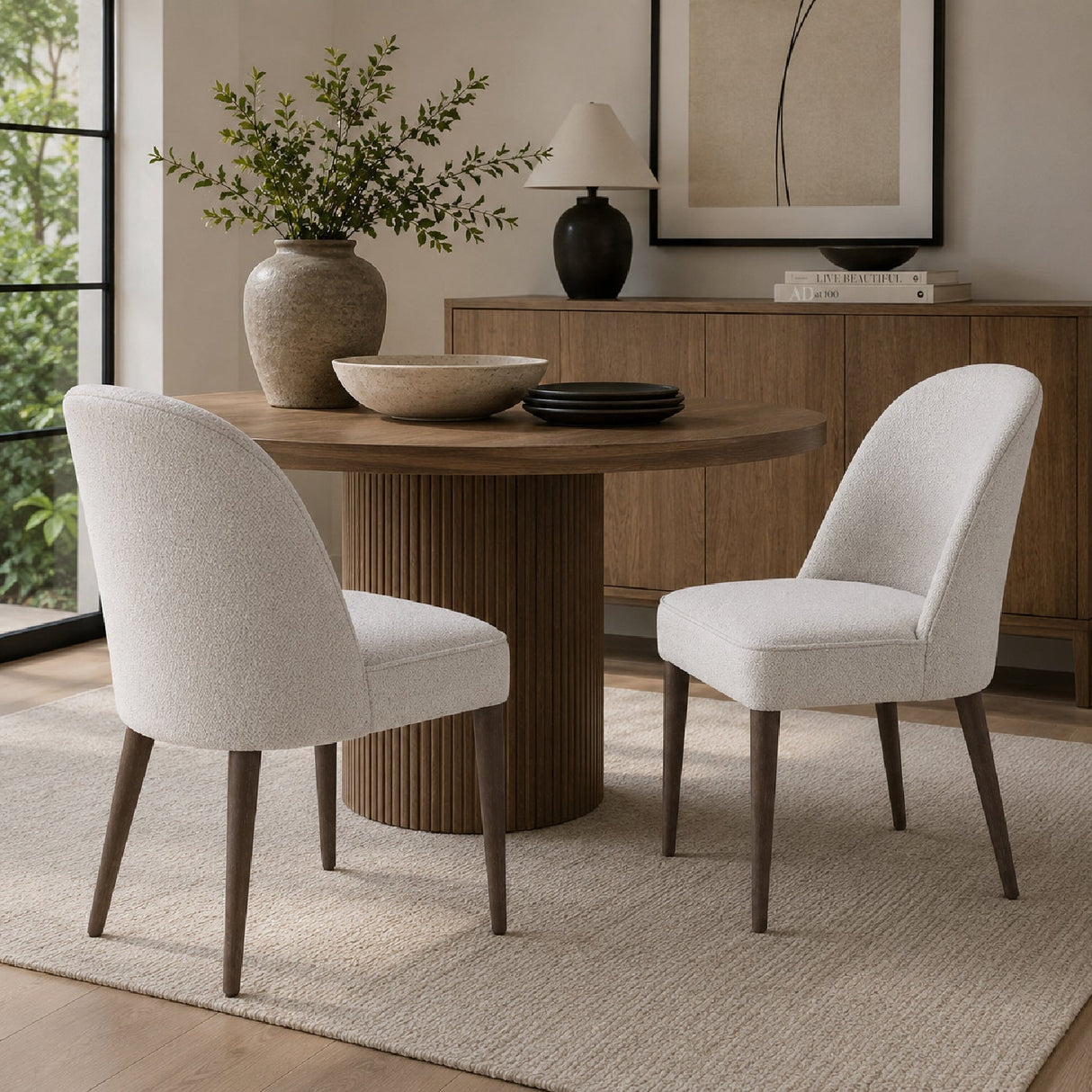 White Fabric Dining Chairs (2) by Uttermost Brie, alternate view 2