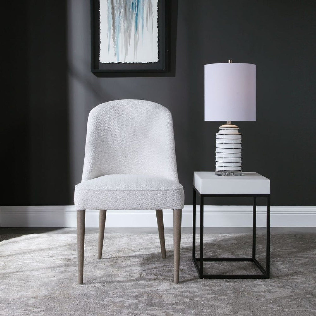 White Fabric Dining Chairs (2) by Uttermost Brie, alternate view 7