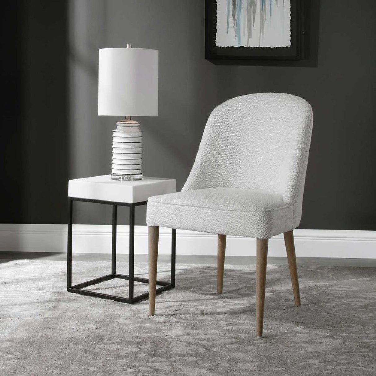 White Fabric Dining Chairs (2) by Uttermost Brie, alternate view 8