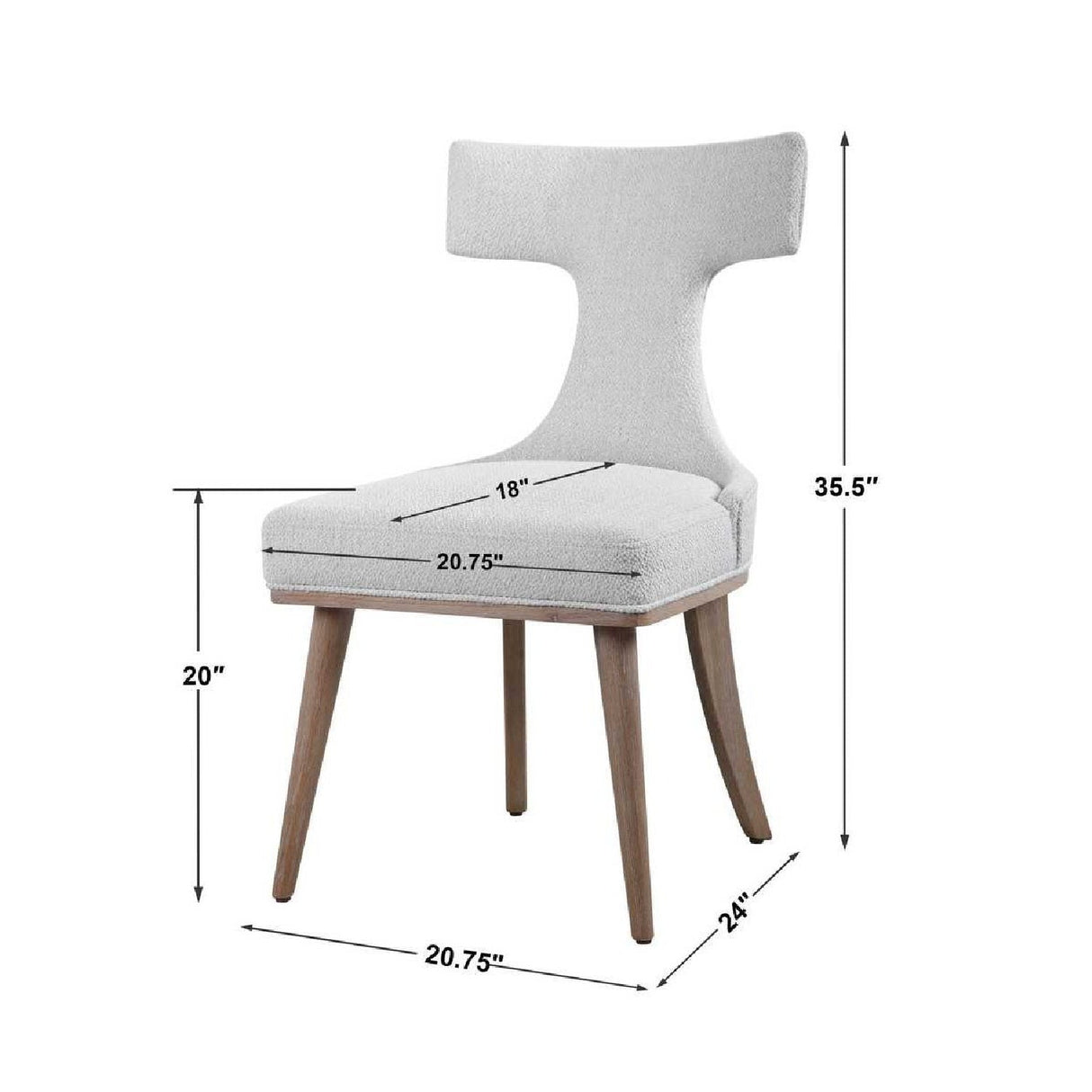 White Fabric Mid-Century Accent Chairs (2) by Uttermost Klismos, alternate view 7
