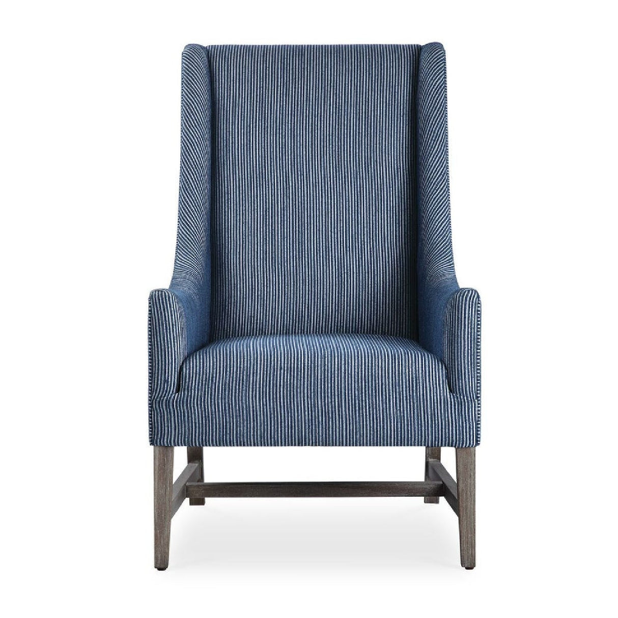 Modern European furniture - Blue Stripes High-Back Accent Chair - www.oroa.com