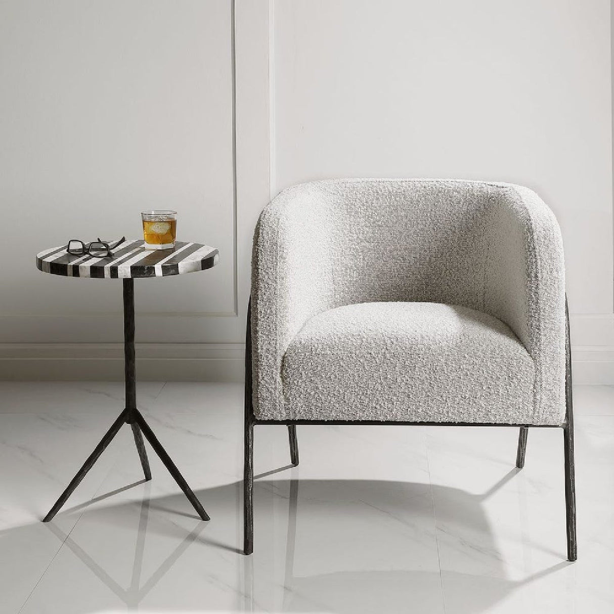 Modern European furniture - Barrel-Back Scandinavian Accent Chair - www.oroa.com