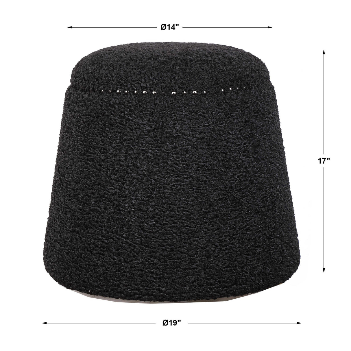 Black Shearling Ottoman | Oroa.com