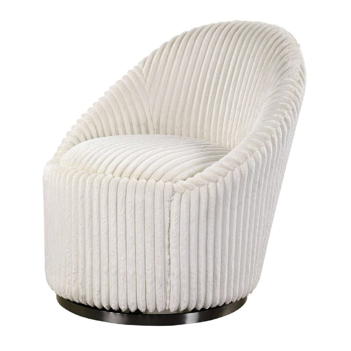 Modern European furniture - Fluted Chenille Swivel Chair - www.oroa.com
