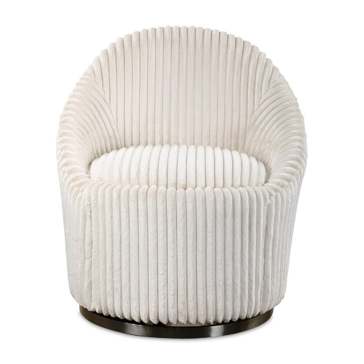 Modern European furniture - Fluted Chenille Swivel Chair - www.oroa.com