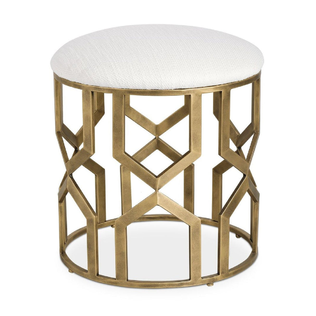 Gold Openwork Accent Stool by Uttermost Trellis