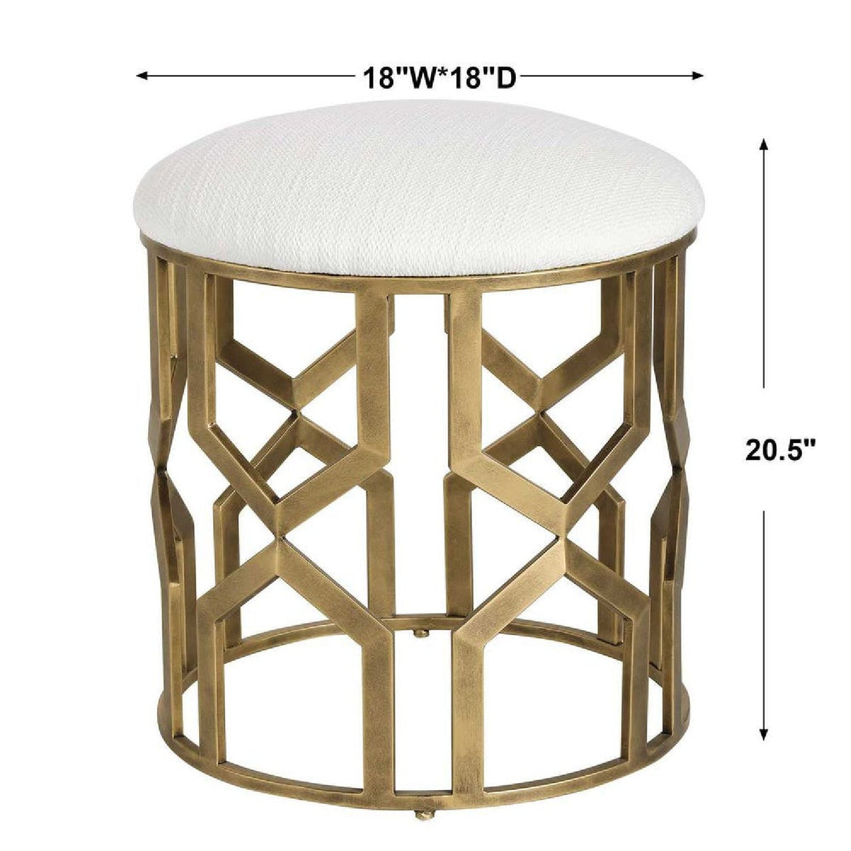 Gold Openwork Accent Stool by Uttermost Trellis, alternate view 4