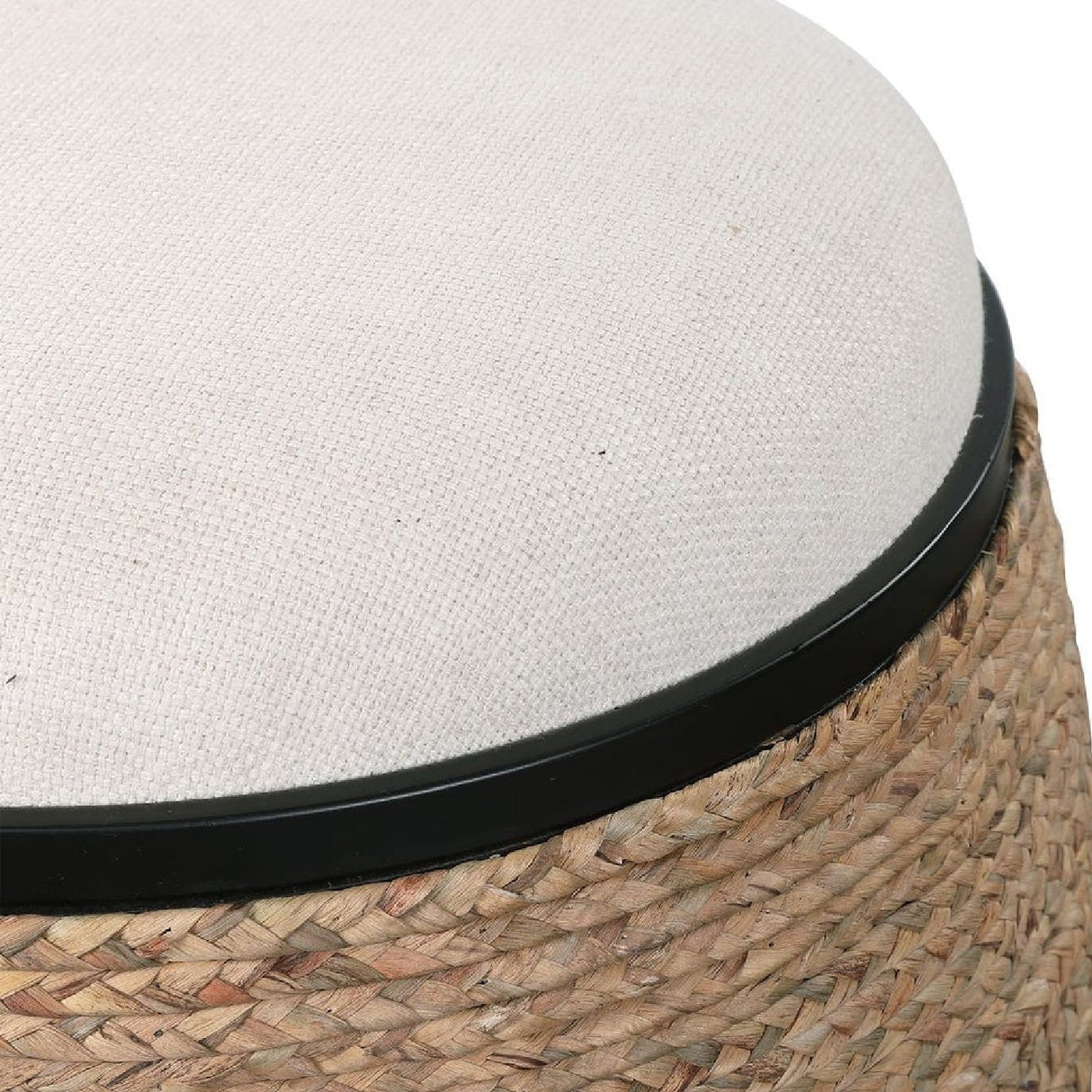 Modern European furniture - Braided Straw Round Ottoman - www.oroa.com