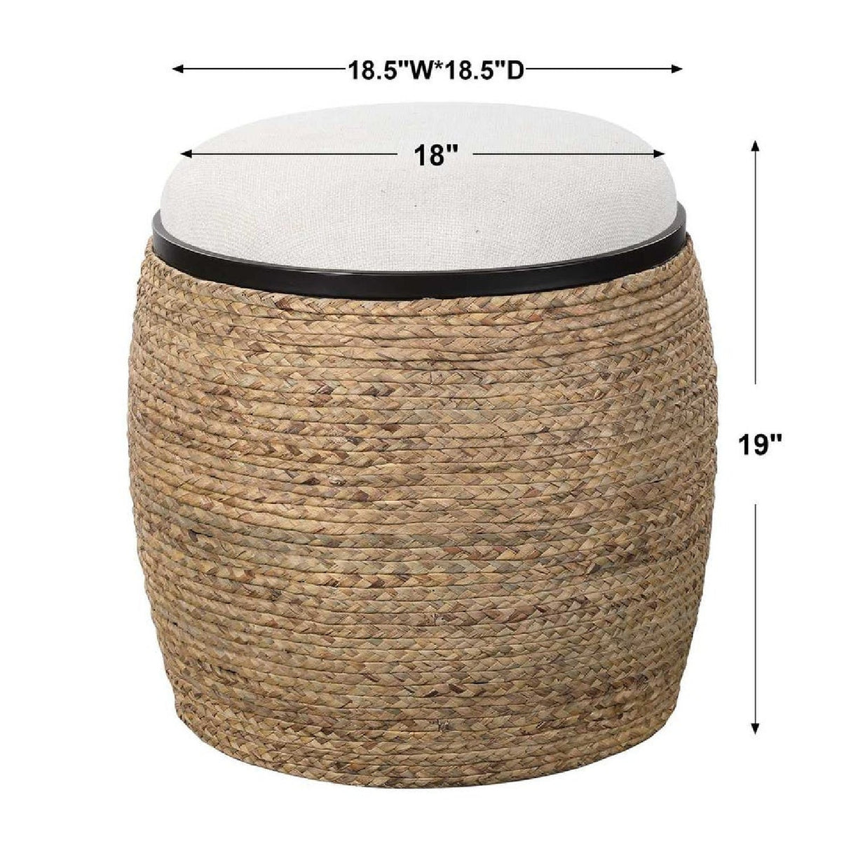 Modern European furniture - Braided Straw Round Ottoman - www.oroa.com