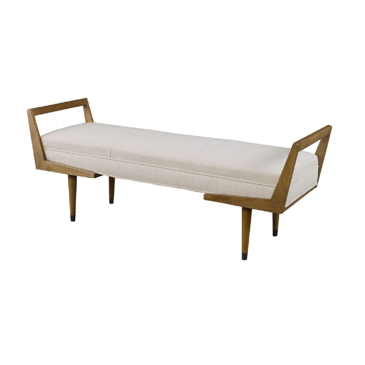 Tufted Beige Fabric Bench by Uttermost Waylon, alternate view 3
