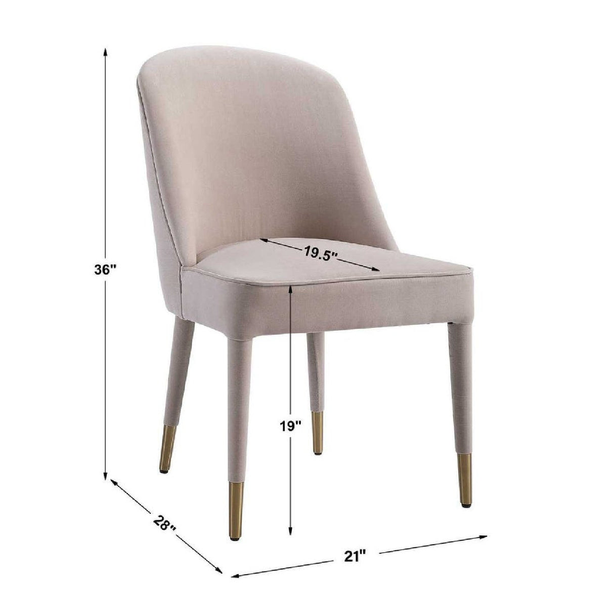 Welted Trim Modern Dining Chairs (2) by Uttermost Brie, alternate view 10