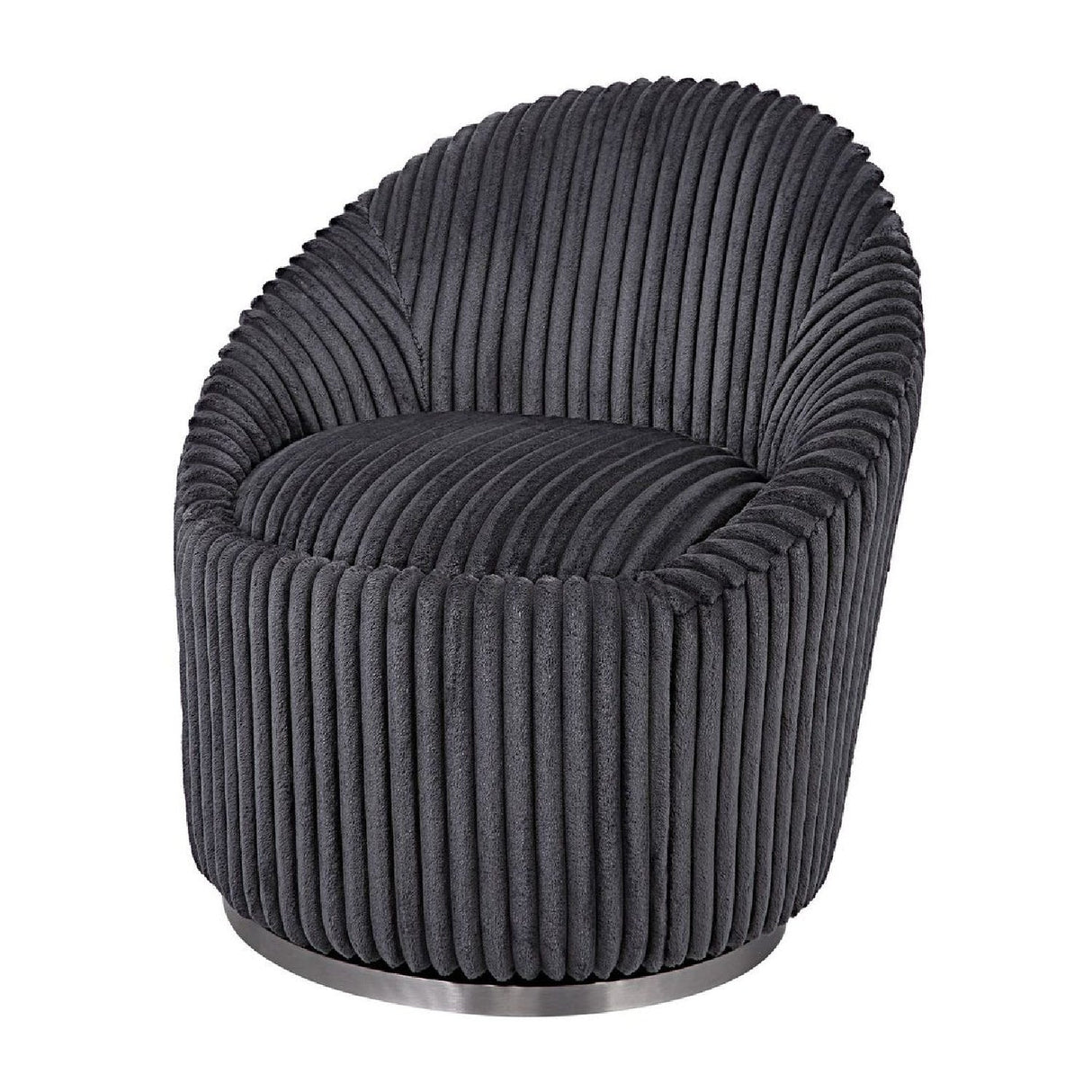Modern European furniture - Fluted Chenille Swivel Chair - www.oroa.com
