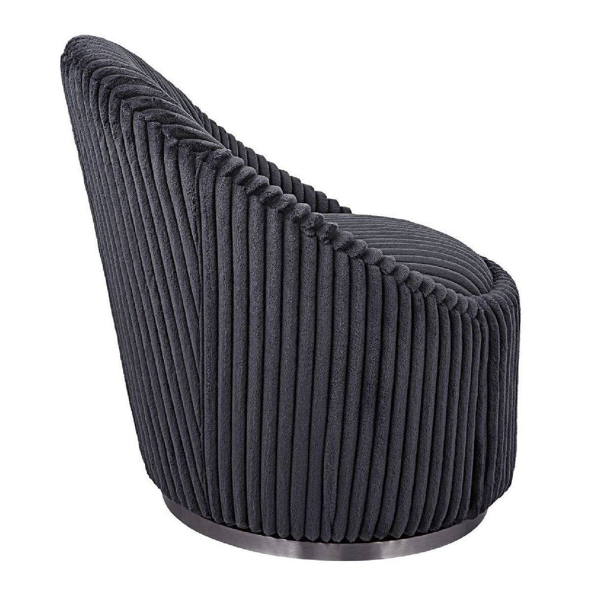 Modern European furniture - Fluted Chenille Swivel Chair - www.oroa.com
