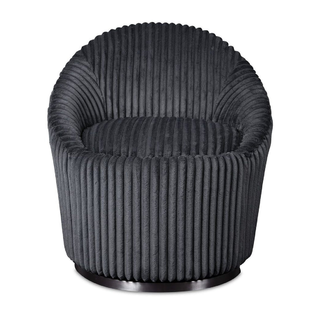 Modern European furniture - Fluted Chenille Swivel Chair - www.oroa.com