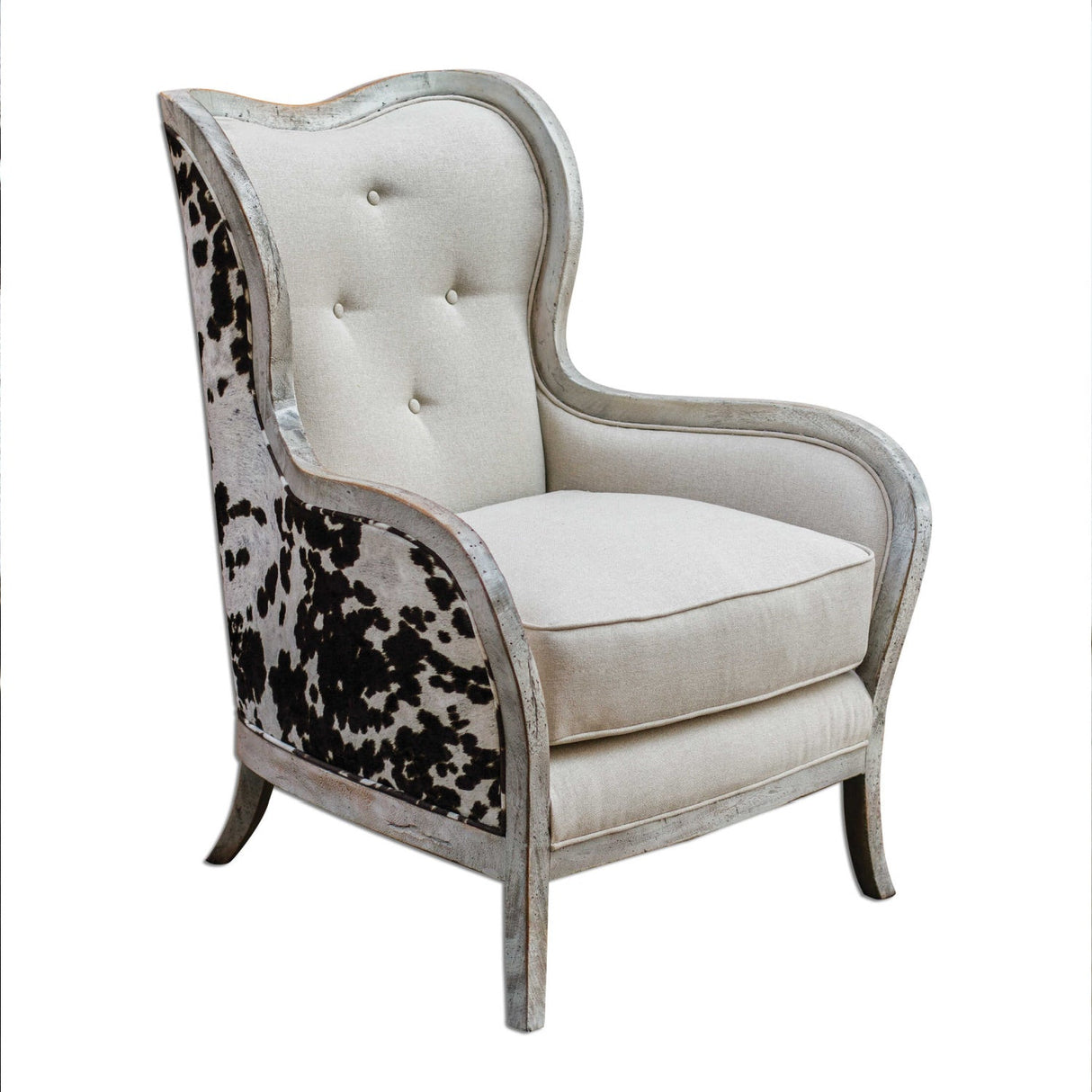 Two-Toned Velvet Back Lounge Chair by Uttermost Chalina