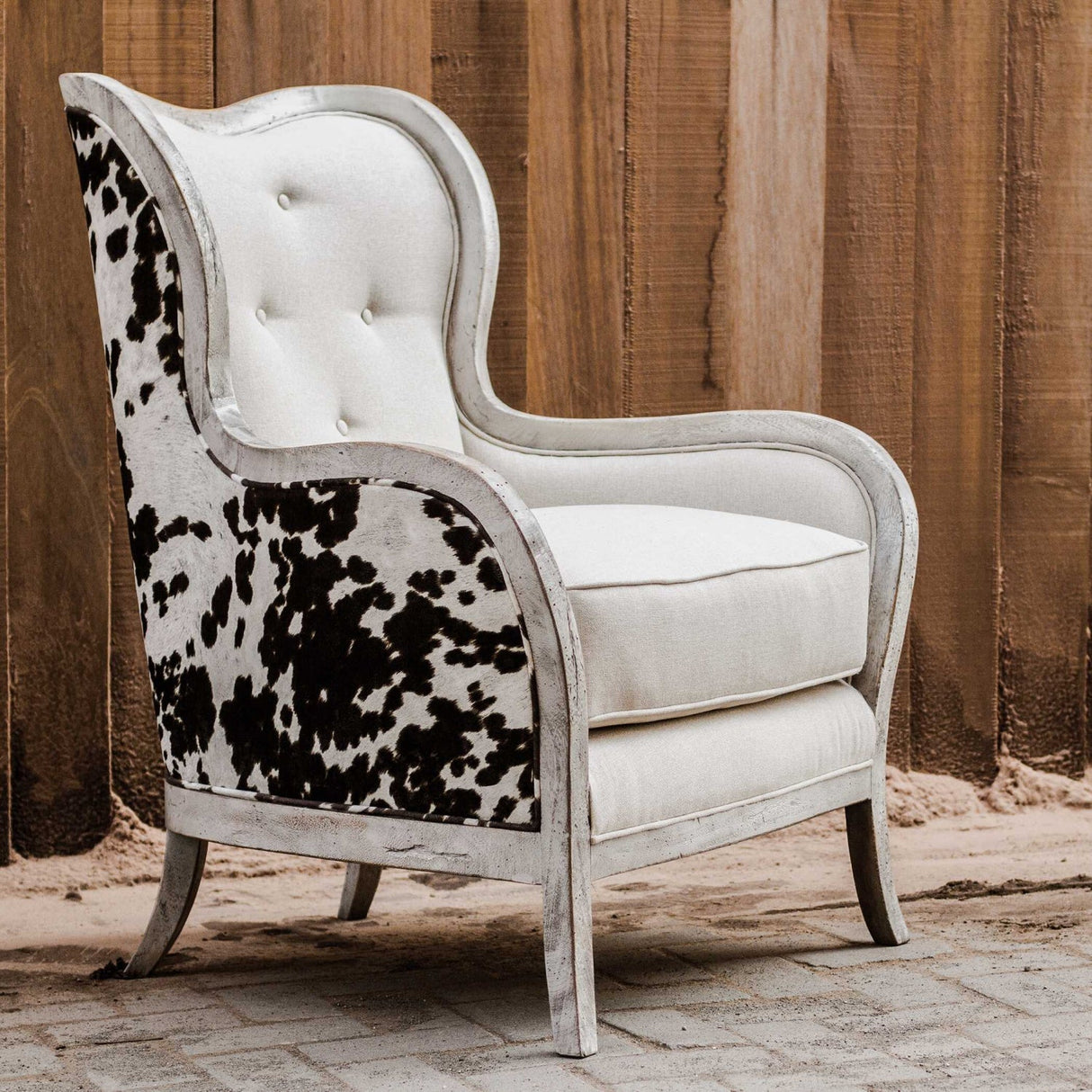 Two-Toned Velvet Back Lounge Chair by Uttermost Chalina, alternate view 5