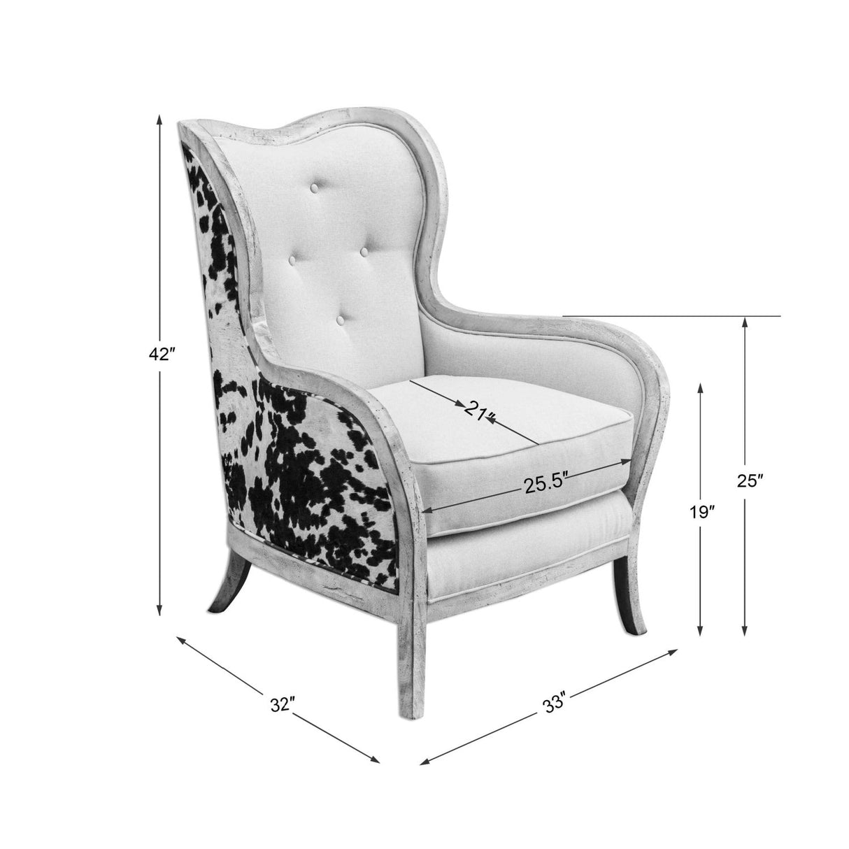 Two-Toned Velvet Back Lounge Chair by Uttermost Chalina, alternate view 6