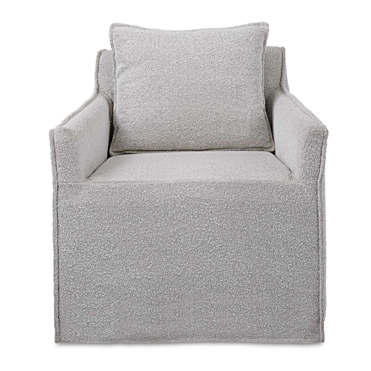 Gray Boucle Slipcover Swivel Chair by Uttermost Welland