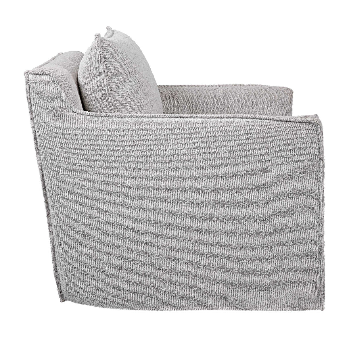 Gray Boucle Slipcover Swivel Chair by Uttermost Welland, alternate view 4