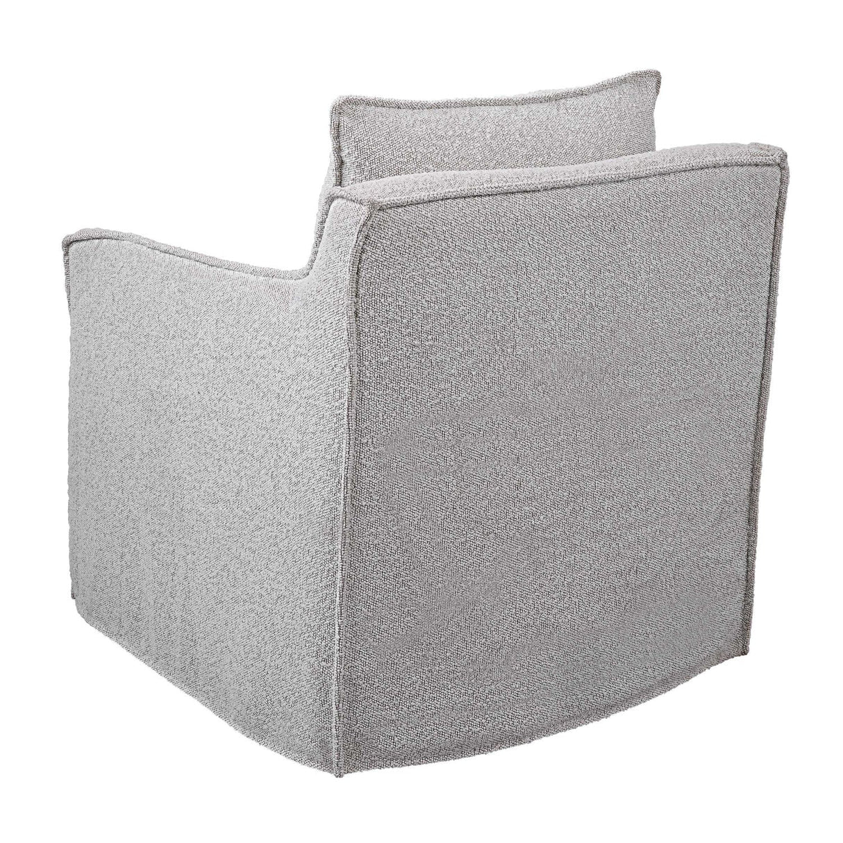 Gray Boucle Slipcover Swivel Chair by Uttermost Welland, alternate view 5