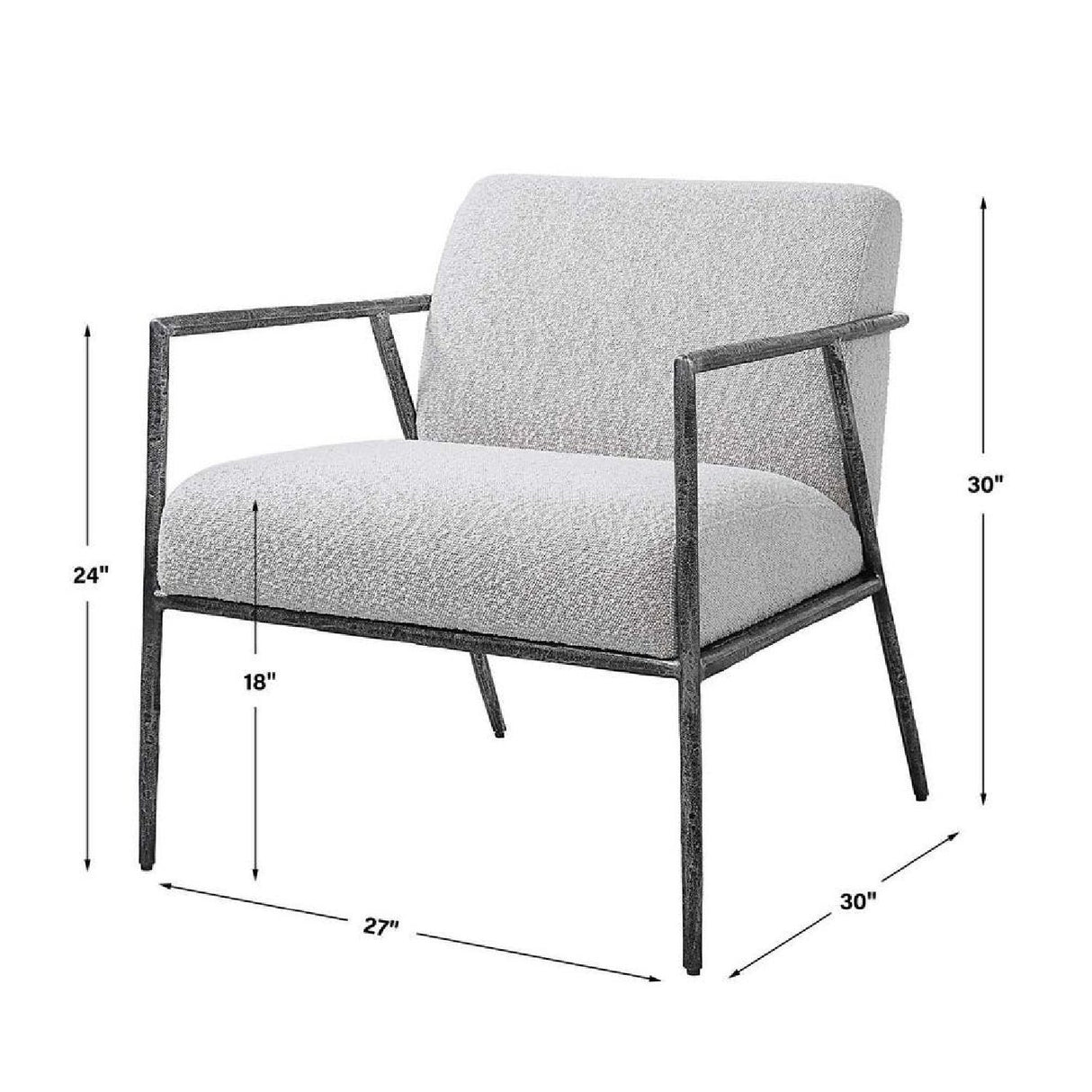 Iron Framed Boucle Lounge Chair by Uttermost Brisbane, alternate view 7