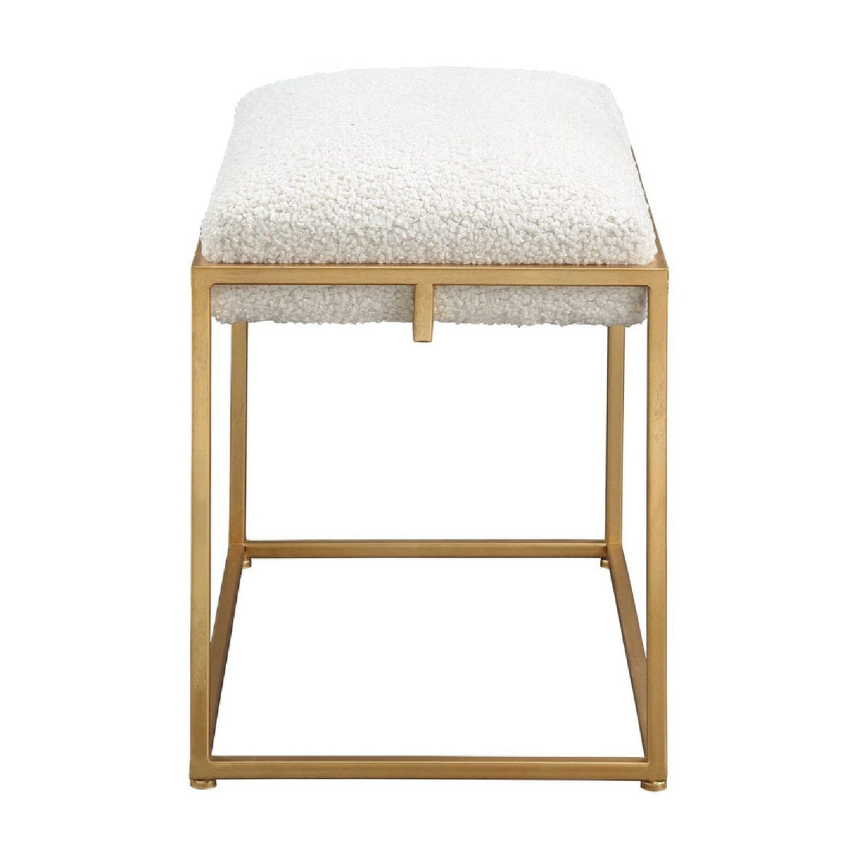 Gold Framed Shearling Bench by Uttermost Paradox, alternate view 4