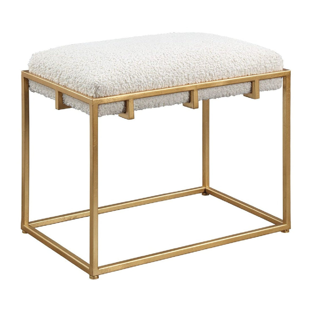 Gold Framed Shearling Bench by Uttermost Paradox, alternate view 3