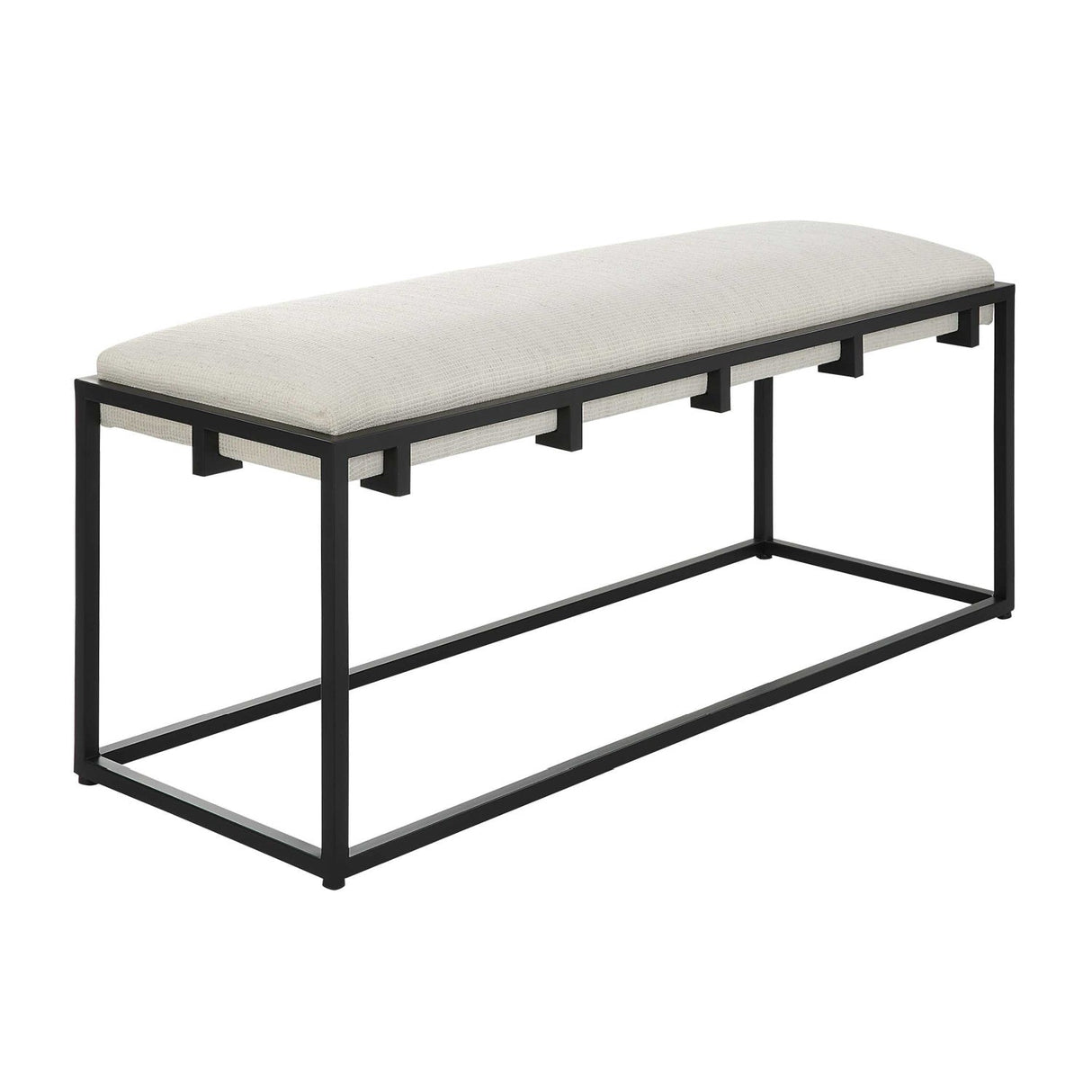 White Waffle Seat Bench by Uttermost Paradox, alternate view 3