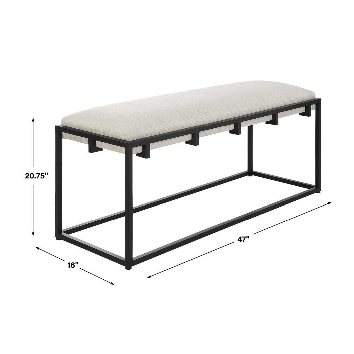 White Waffle Seat Bench by Uttermost Paradox, alternate view 7