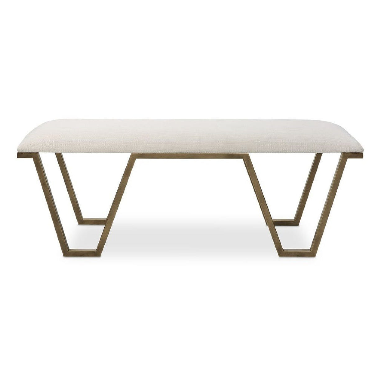White Textured Fabric Bench by Uttermost Farrah, alternate view 3