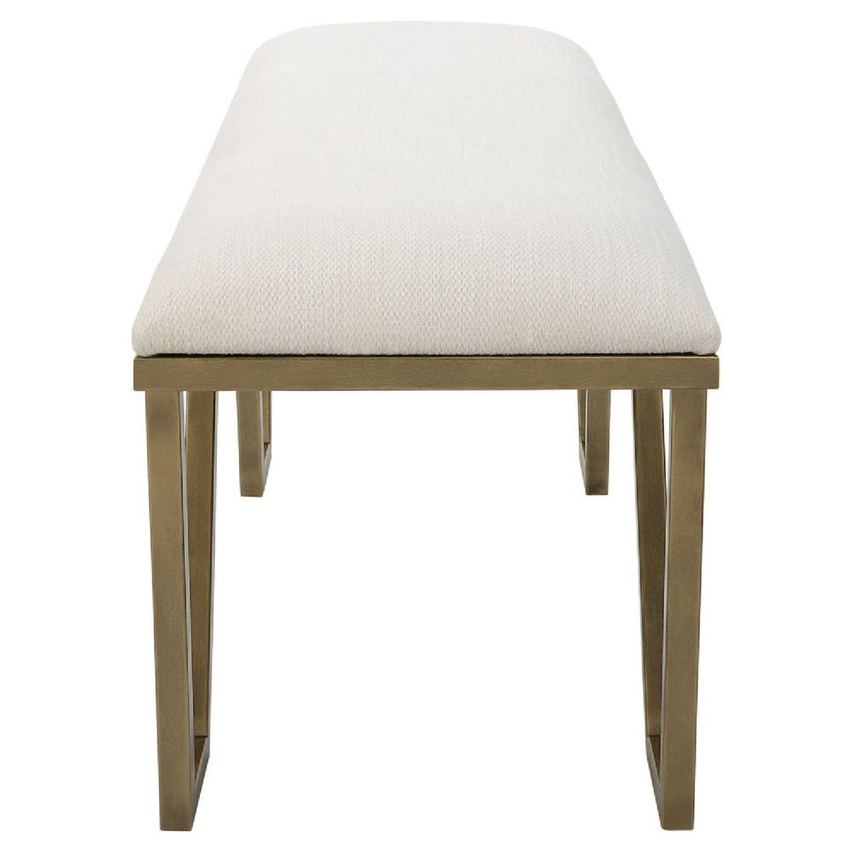 White Textured Fabric Bench by Uttermost Farrah, alternate view 4