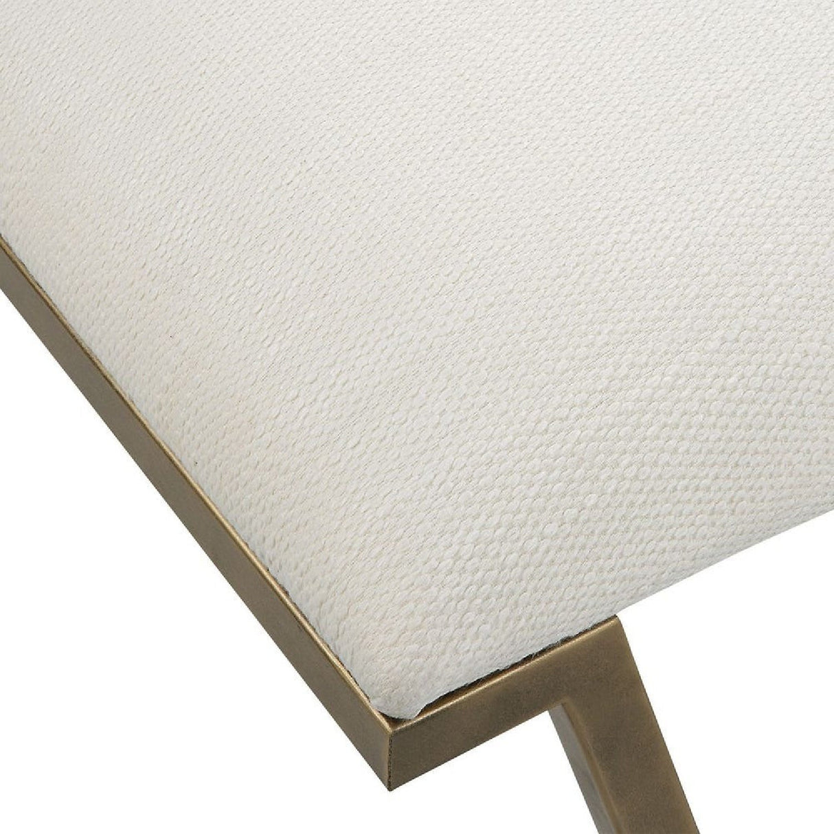 White Textured Fabric Bench by Uttermost Farrah, alternate view 5