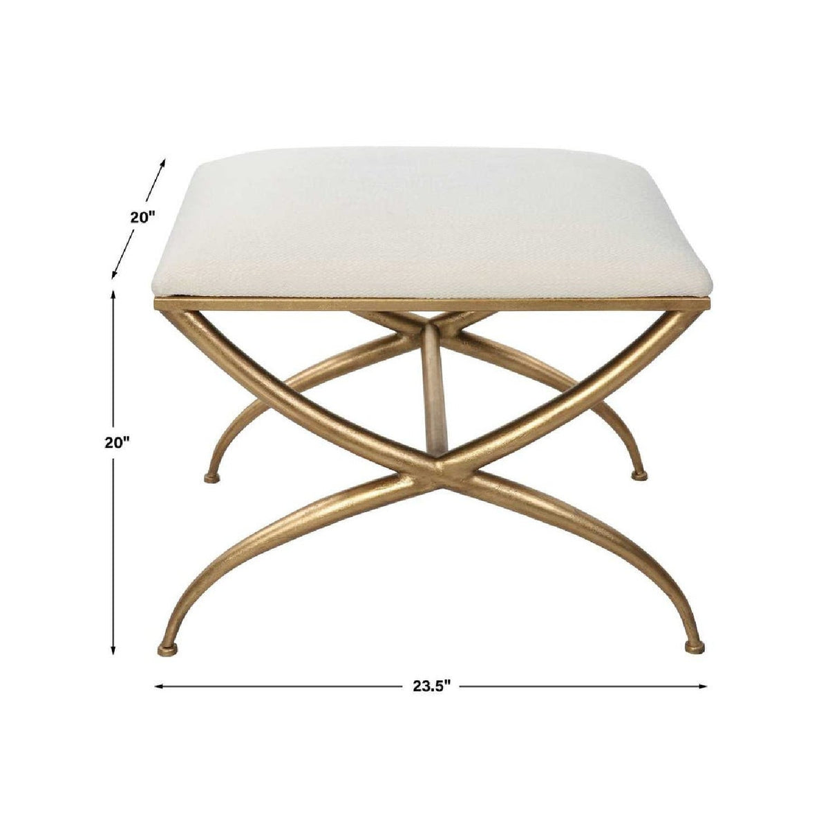 Modern European furniture - Curved Gold Frame Bench S - www.oroa.com