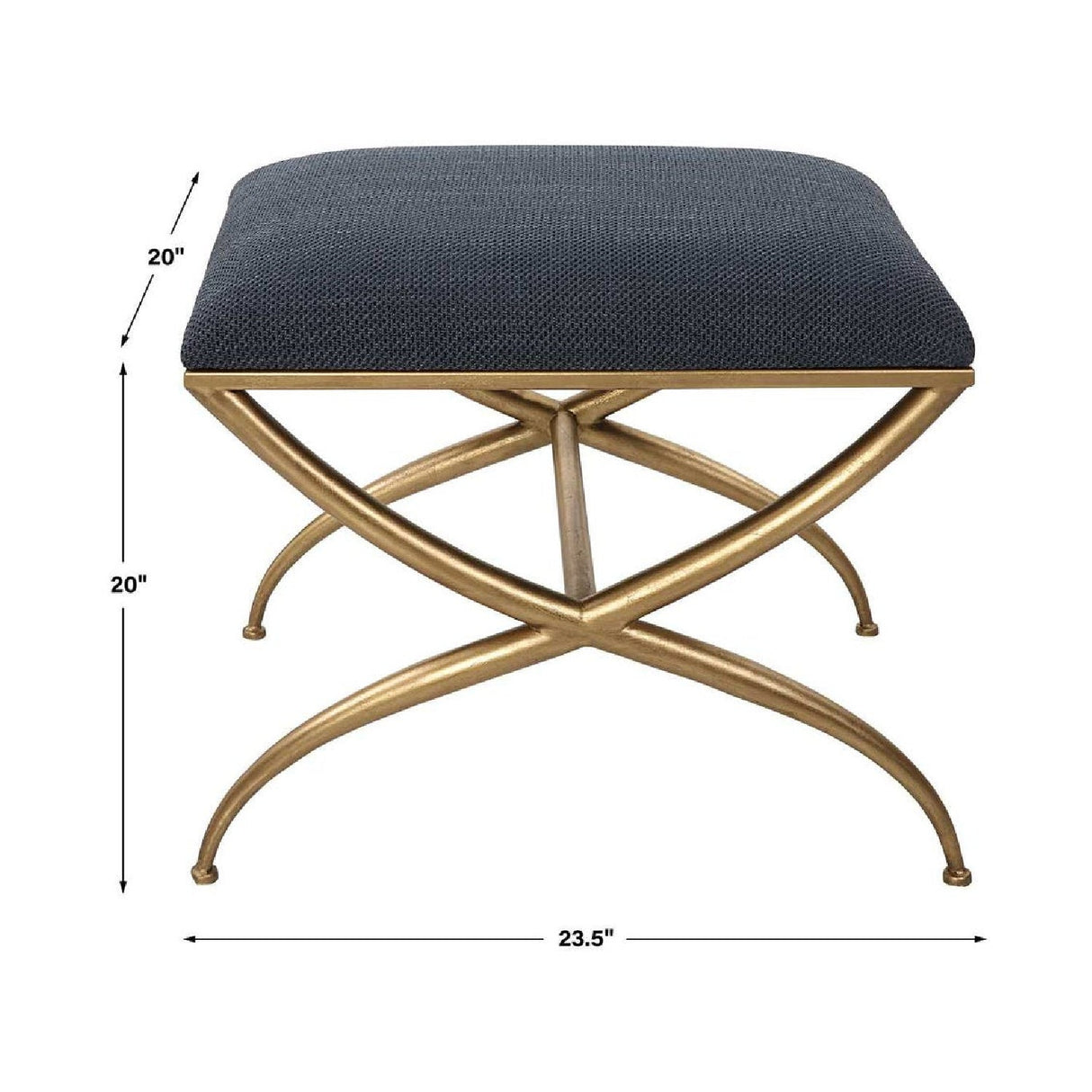 Modern European furniture - Curved Gold Frame Bench S - www.oroa.com