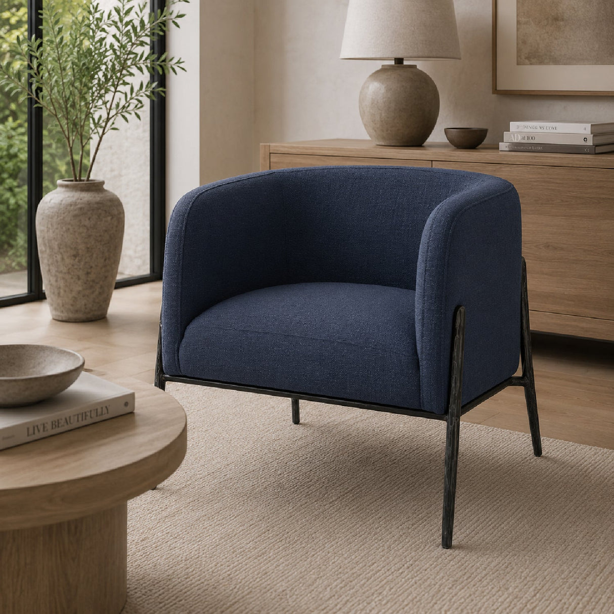 Modern European furniture - Barrel-Back Scandinavian Accent Chair - www.oroa.com
