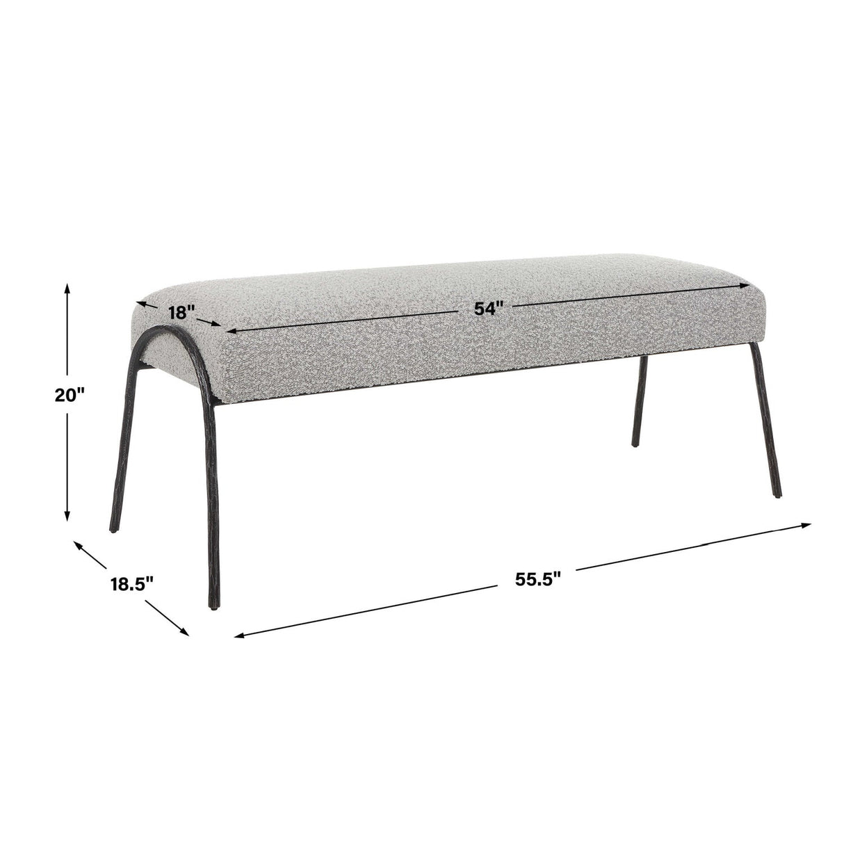 Boucle Scandinavian Bench by Uttermost Jacobsen, alternate view 8