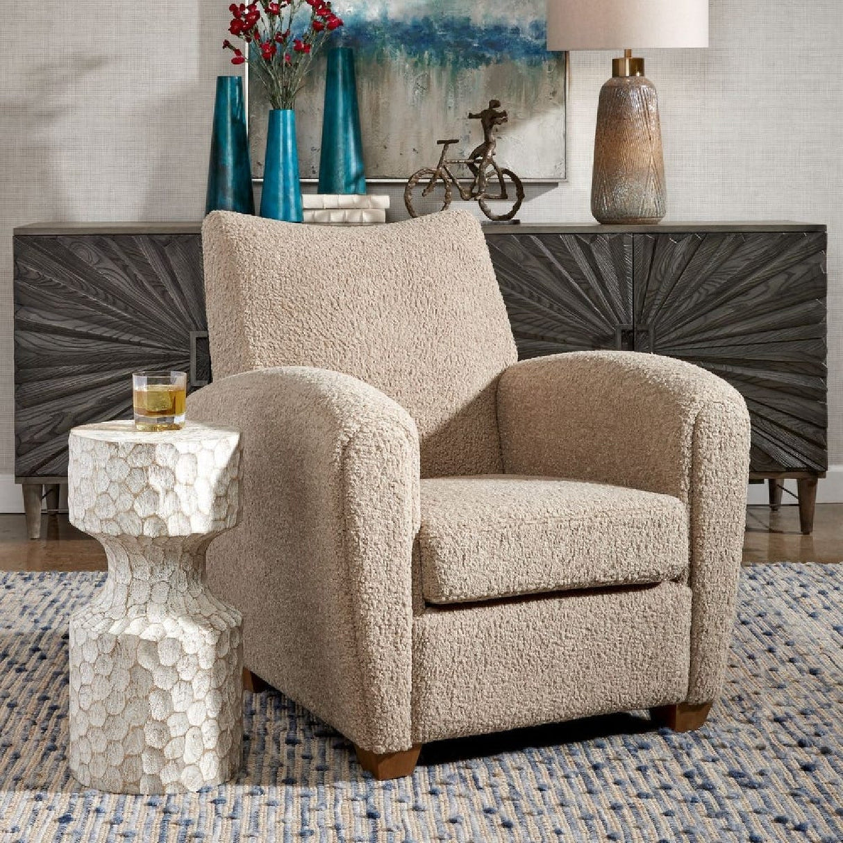 Modern European furniture - Shearling-Inspired Accent Chair - www.oroa.com
