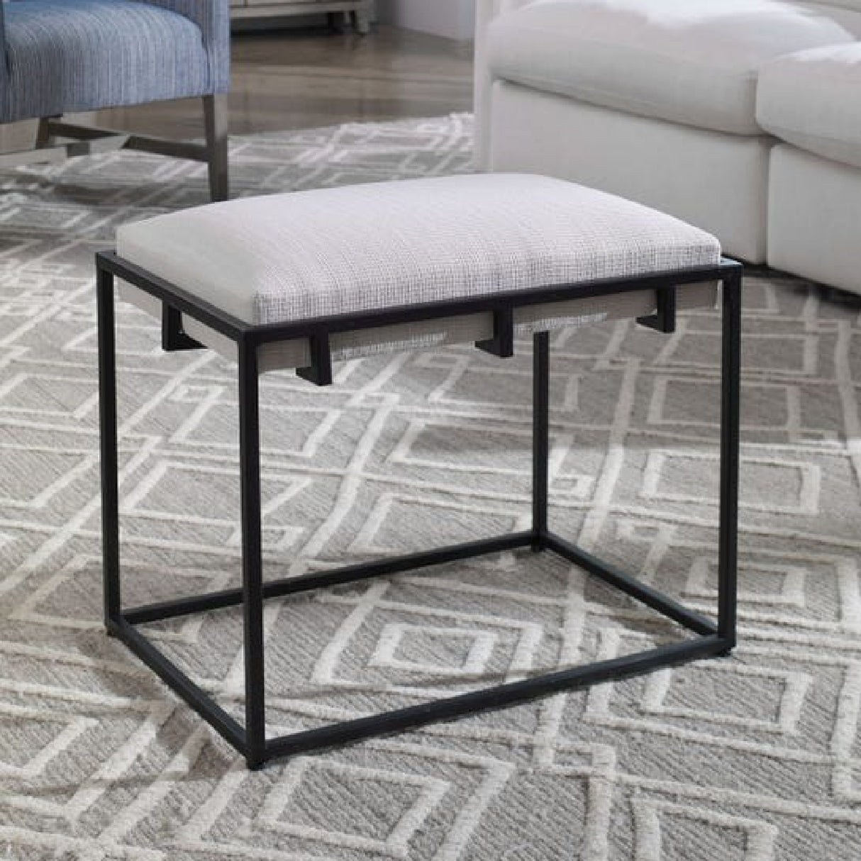 White Fabric Seat Counter Stool | Oroa.com