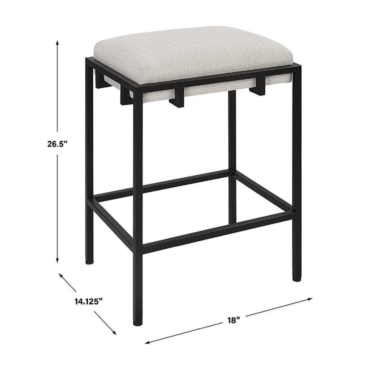 White Fabric Seat Counter Stool | Oroa.com