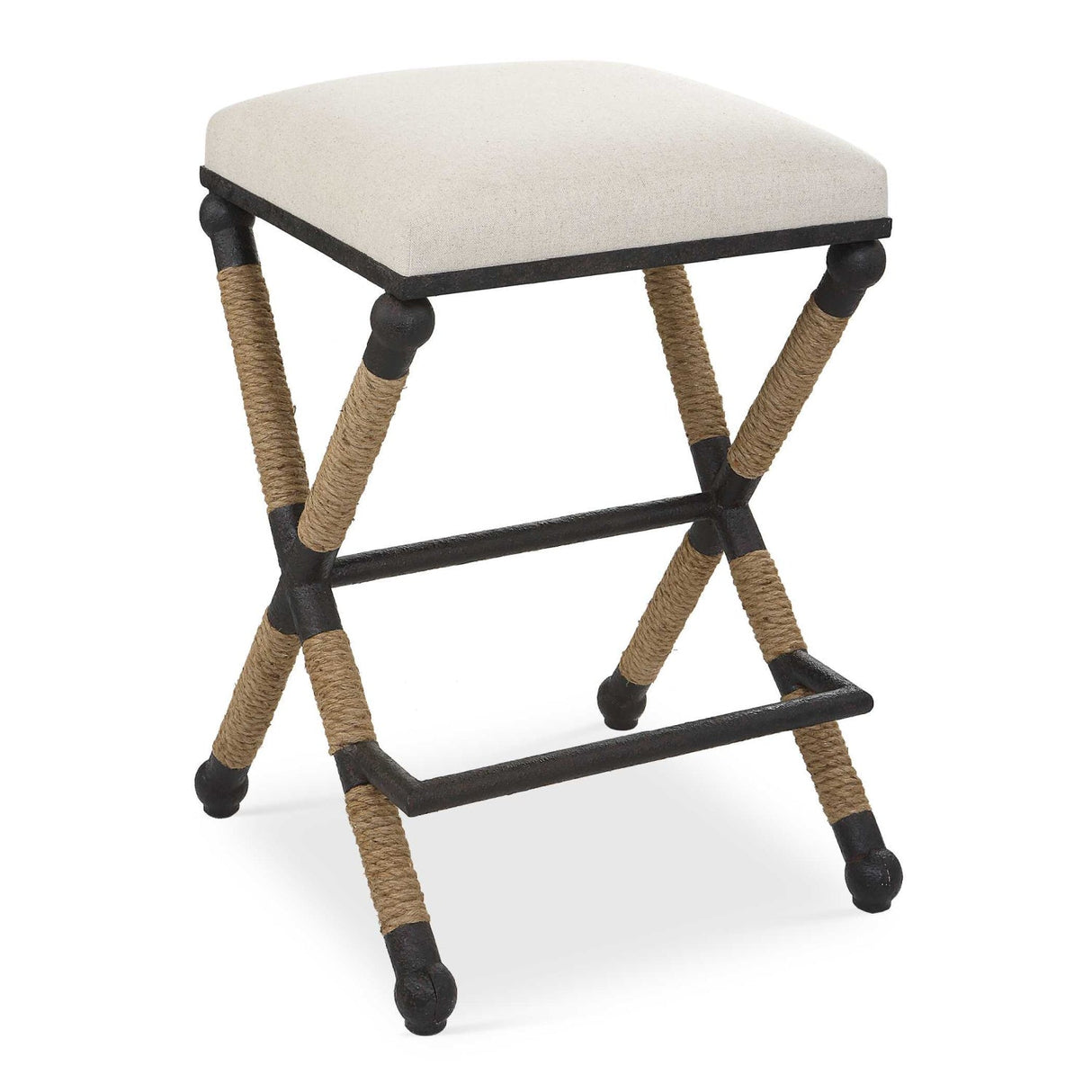 Cream Cotton Counter Stool by Uttermost Firth, alternate view 3