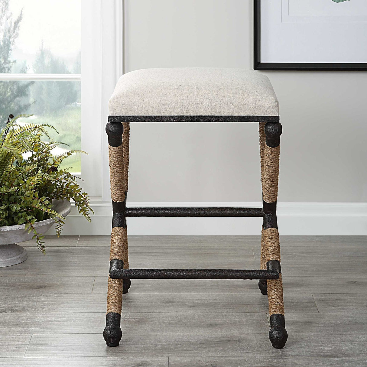 Cream Cotton Counter Stool by Uttermost Firth, alternate view 7