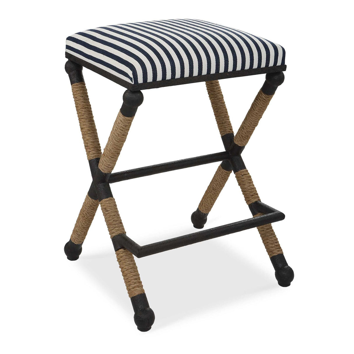 Sailor Striped Counter Stool by Uttermost Braddock, alternate view 3