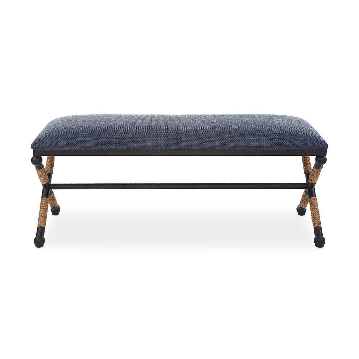Blue Cotton Blend Bench by Uttermost Firth